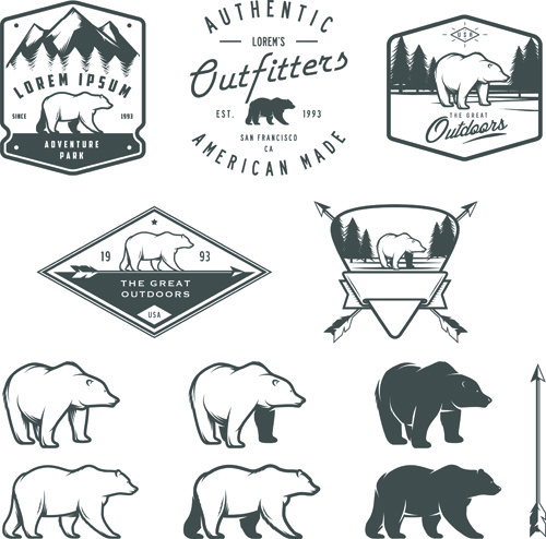 500x494 Hand Drawn Polar Bear Logos Vector Free Vector In Encapsulated
