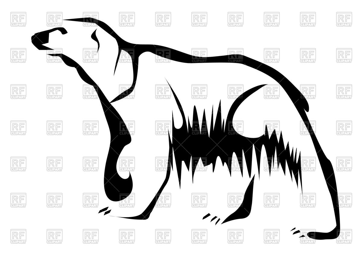1200x849 Outline Of Polar Bear Vector Image Vector Artwork Of Plants And