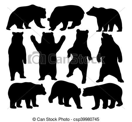 450x417 Bear Vector Silhouettes. Wildlife Animal,bear Silhouettes, Art