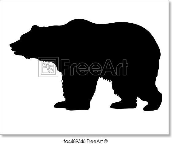 560x470 Free Art Print Of Vector Silhouette Bear. Vector Silhouette Bear