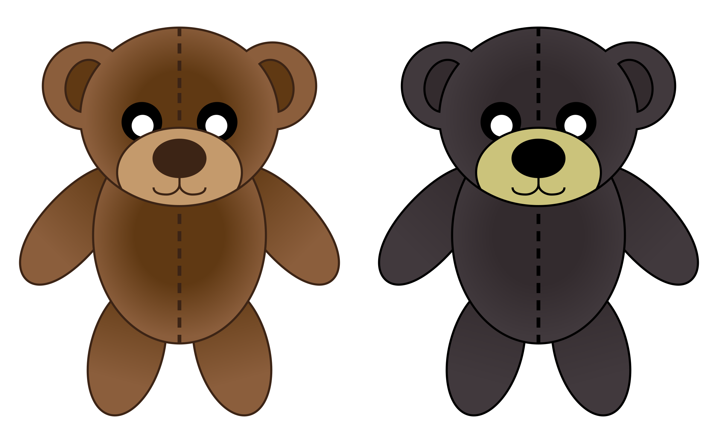 2400x1482 Plush Bears Vector Clipart Image