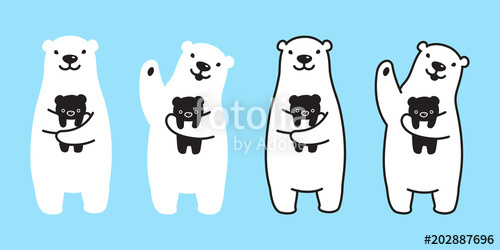 500x250 Bear Vector Polar Bear Character Cartoon Icon Panda Logo Kid