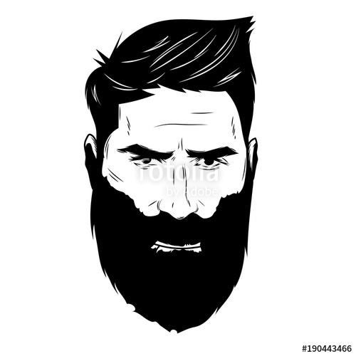500x500 Bearded Men Face, Hipster Character. Stock Image And Royalty Free