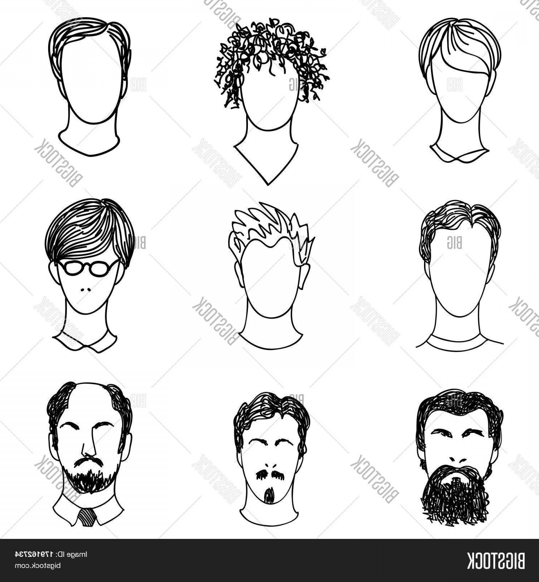 1800x1944 Stock Vector Men With Various Hair Style And Beard Man Avatar Set