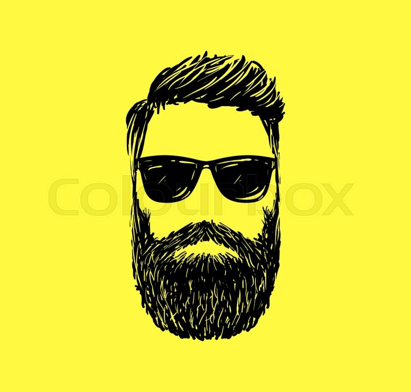 800x764 Hipster Fashion Man Hair And Beards, Hand Drawn Vector