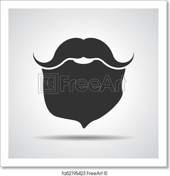 561x581 Free Art Print Of Mustache With Beard