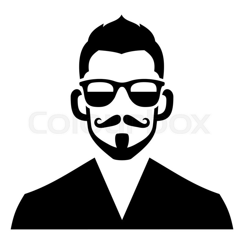 800x800 Hipster Fashion Man Hair, Glasses And Beards. Vector Illustration