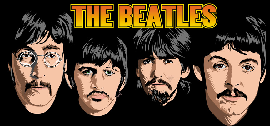 864x405 Beatles Vector Pop Art By Choffman36