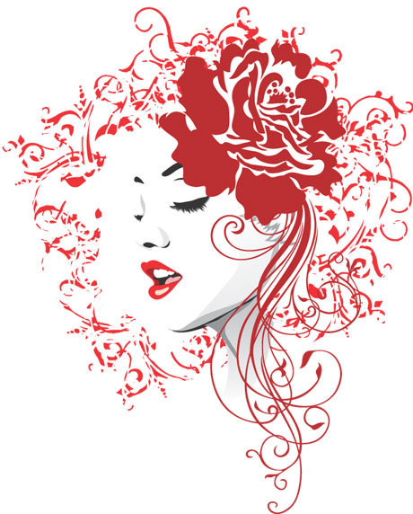 460x572 Flower Heads And Beautiful Girl Vector Free Vector In Encapsulated