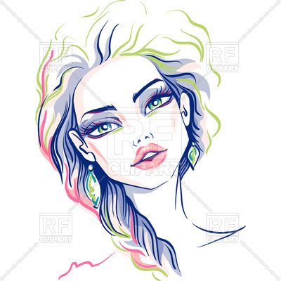 400x400 Hand Drawn Beautiful Girl Vector Image Vector Artwork Of People