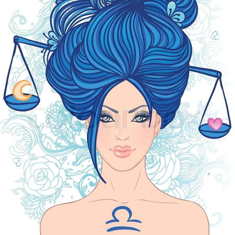 800x800 Illustration Of Libra Zodiac Sign As A Beautiful Girl. Vector