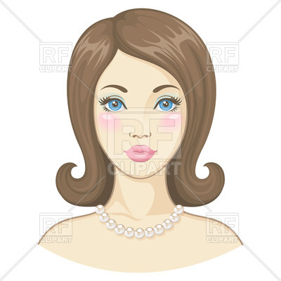 400x400 Portrait Of A Beautiful Girl Vector Image Vector Artwork Of