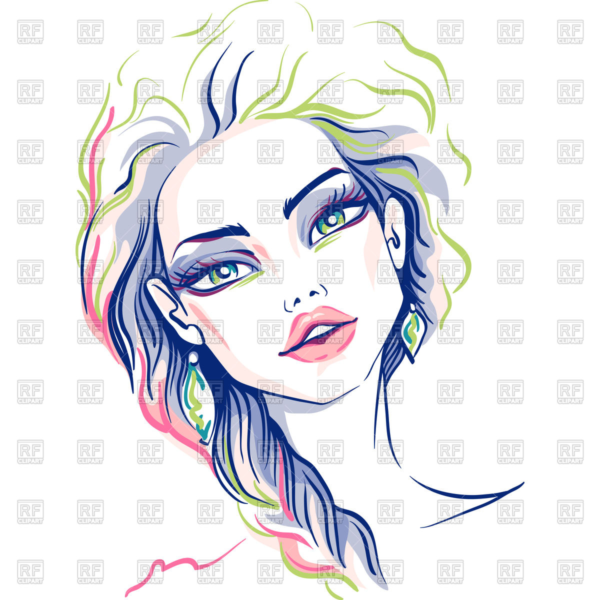 1200x1200 Hand Drawn Beautiful Girl Vector Image Vector Artwork Of People