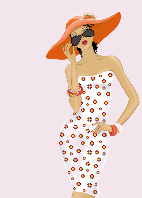 500x695 Beautiful Woman Design Elements Vector Material 01 Free Download