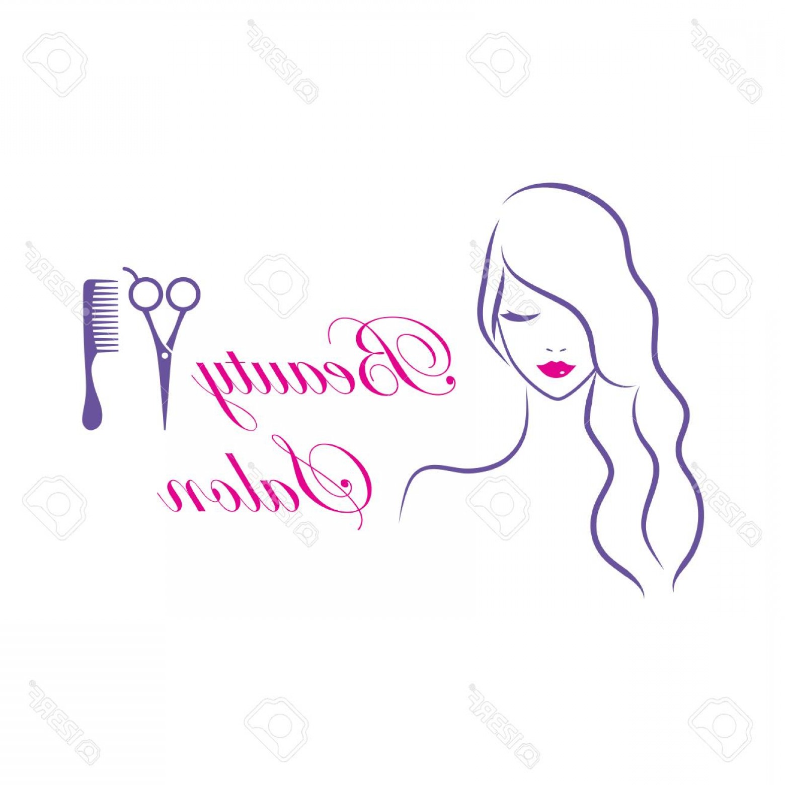 1560x1560 Photostock Vector Beautiful Woman Vector Logo Template For Hair
