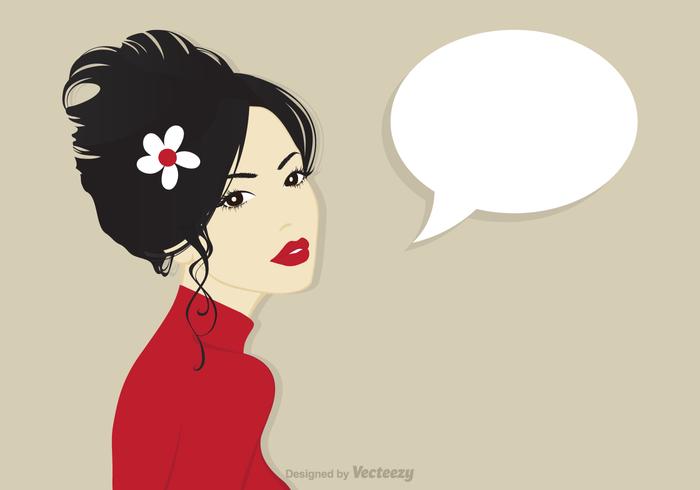 700x490 Portrait Of A Beautiful Asian Woman Vector