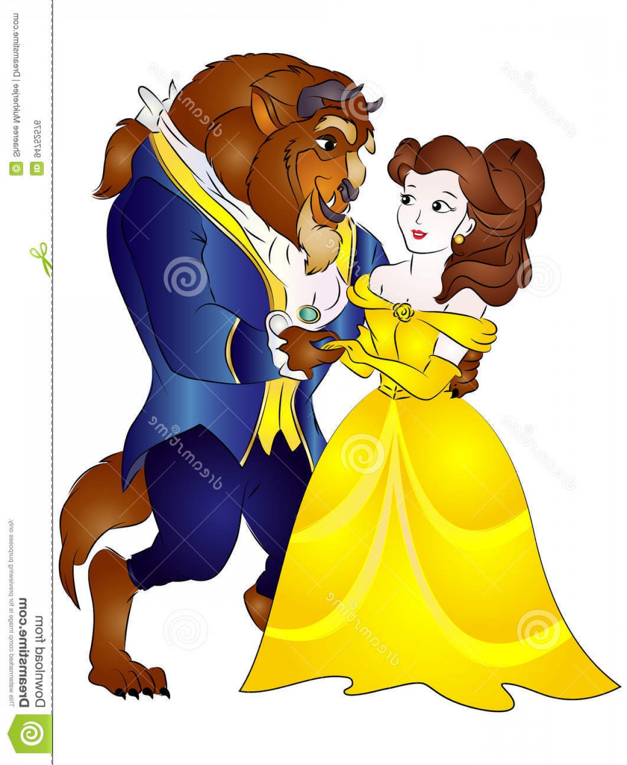 1278x1560 Stock Illustration Beauty Beast Vector Illustration Dancing Image