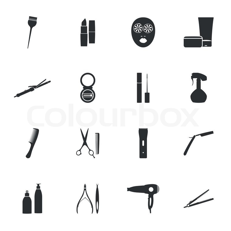 800x800 Beauty Salon Flat Icons Set Vector Graphic Design Stock Vector