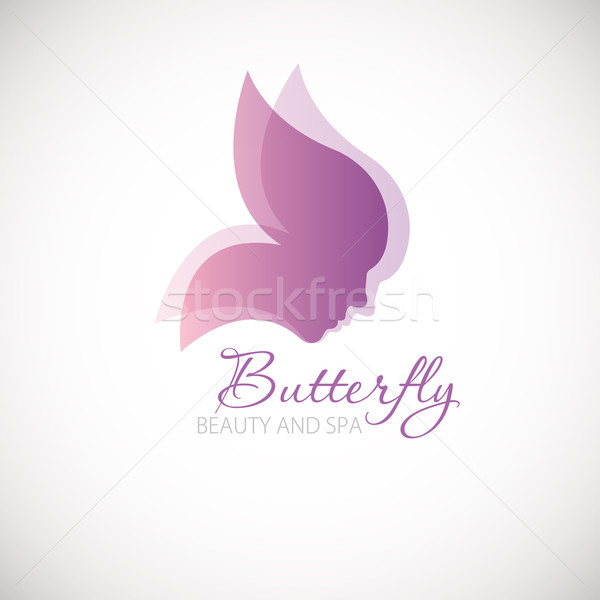 600x600 Vector Illustration With Butterfly Symbol. Logo Design. For Beauty