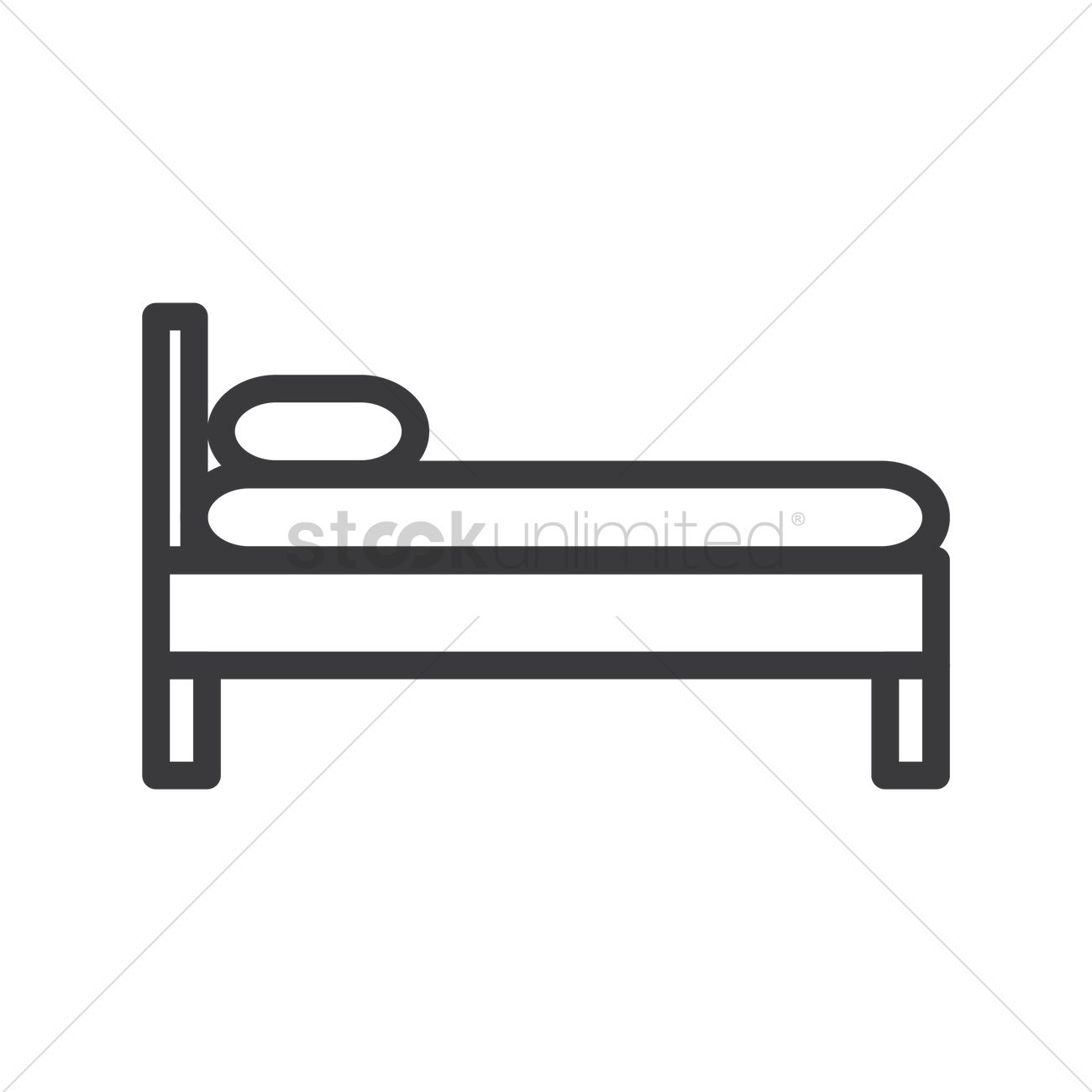 1300x1300 Side View Of Bed Vector Image