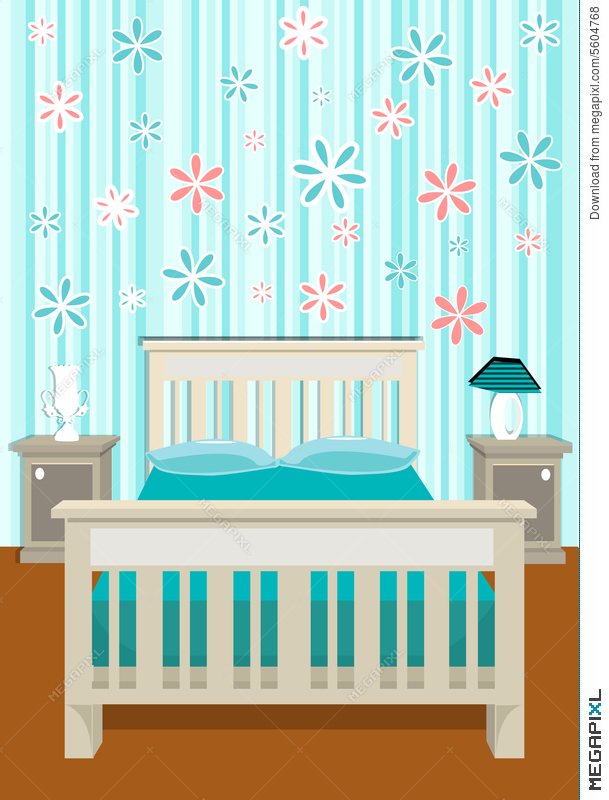 609x800 Cute Bedroom Vector Illustration 5604768