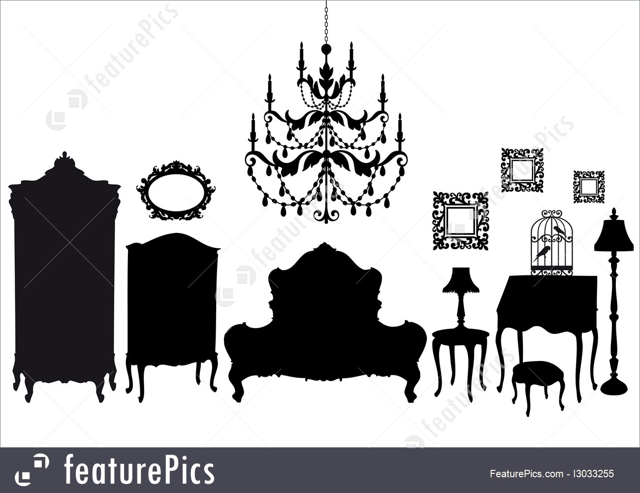 1300x1001 House Living Vintage Bedroom, Vector