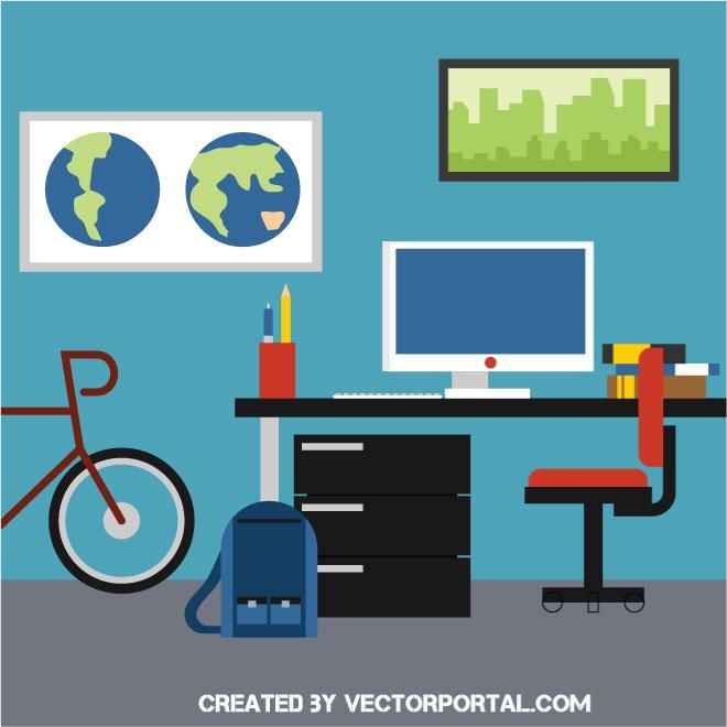 660x660 Teen Bedroom Vector Illustration Architecture Vector Images
