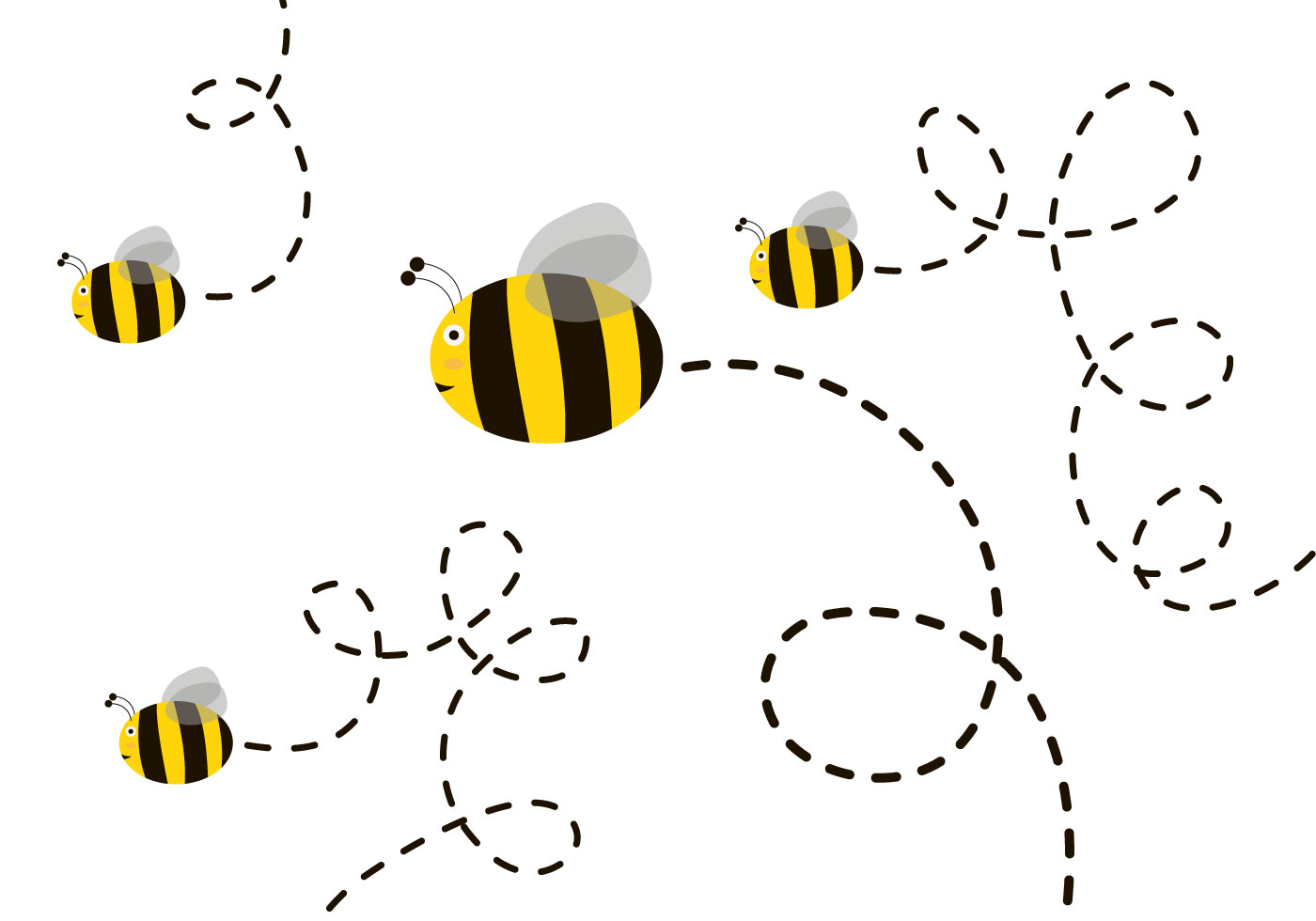 1400x980 Cute Bee Free Vector Art