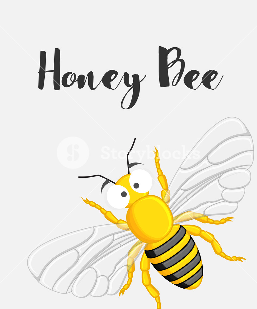 833x1000 Funny Cartoon Bee Vector Illustration Royalty Free Stock Image