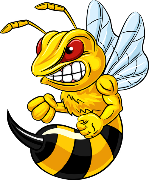500x603 Cartoon Angry Bee Vector Illustration 03 Free Download