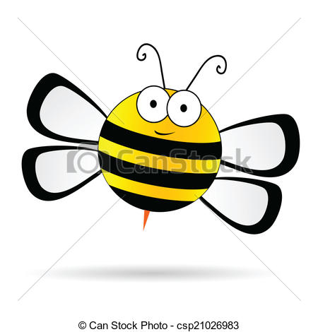 450x470 Cute Bee Vector Illustration On White Background.