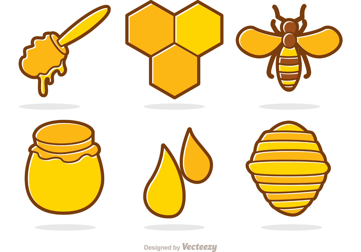 1400x980 Honey And Bee Cartoon Vector