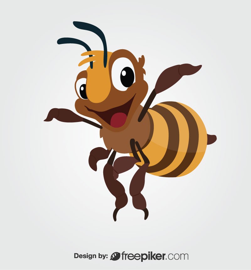 800x861 Freepiker Cute Bee Vector Free Download