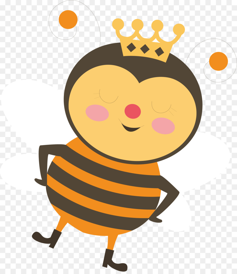 900x1040 Download Honey Bee Clip Art Crowned Bee Vector