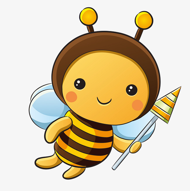 650x651 Hand Drawn Cartoon Little Bee Vector, Cartoon Vector, Bee Vector
