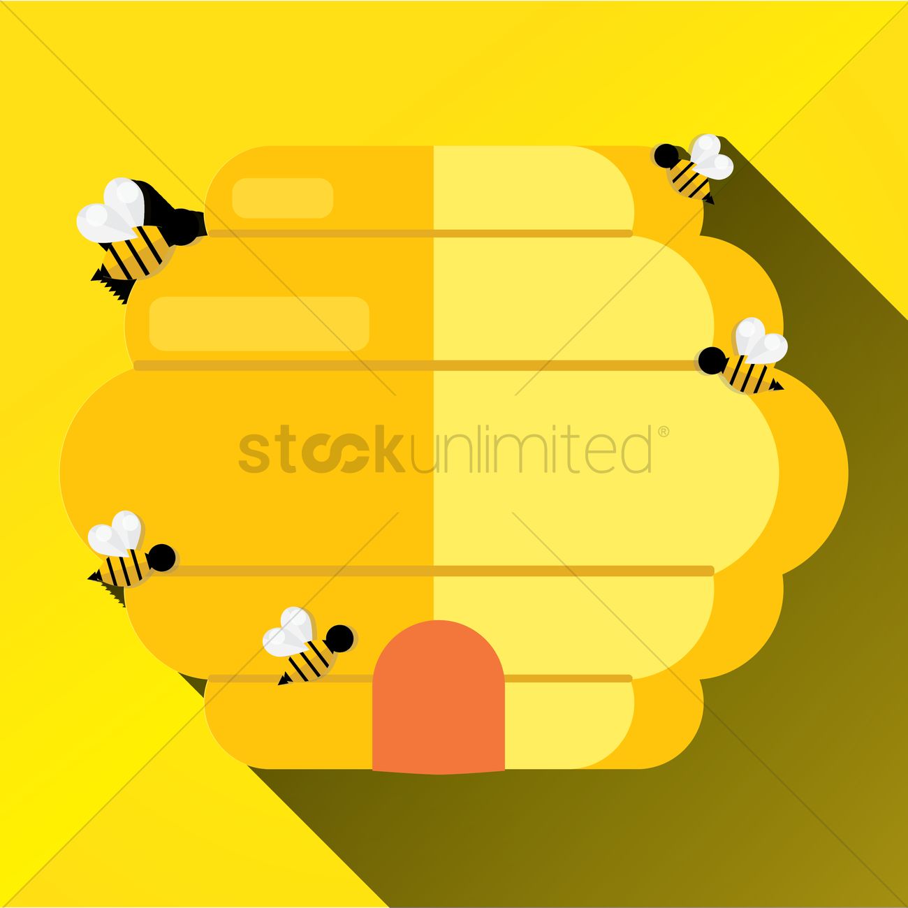 1300x1300 Bees Surrounding Beehive Vector Image