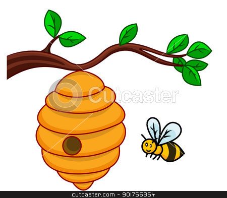 450x393 Bee Hive Clip Art Illustration Of Isolated Beehive Branch Stock