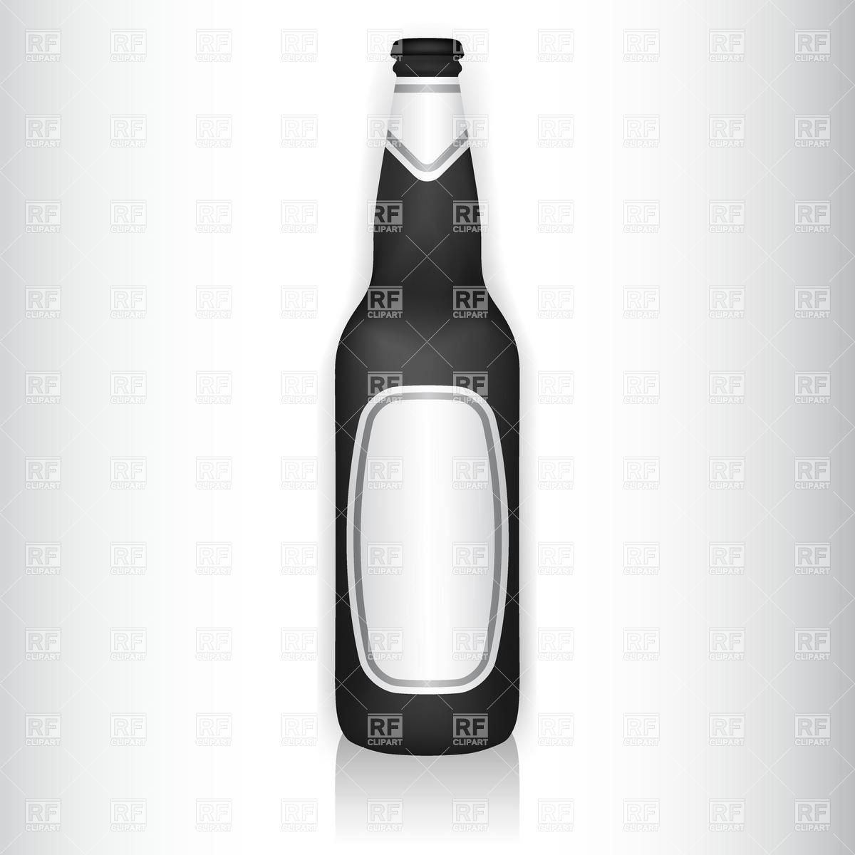 1200x1200 Black Beer Bottle With Blank Stickers Vector Image Vector
