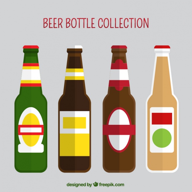 626x626 Collection Of Beer Bottles In Flat Design Vector Free Download
