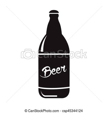 450x470 Isolated Beer Bottle. Isolated Silhouette Of A Beer Bottle, Vector