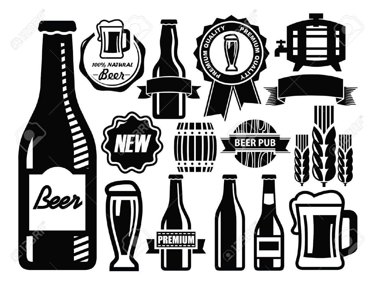 1300x997 Beer Bottle Clipart Vector