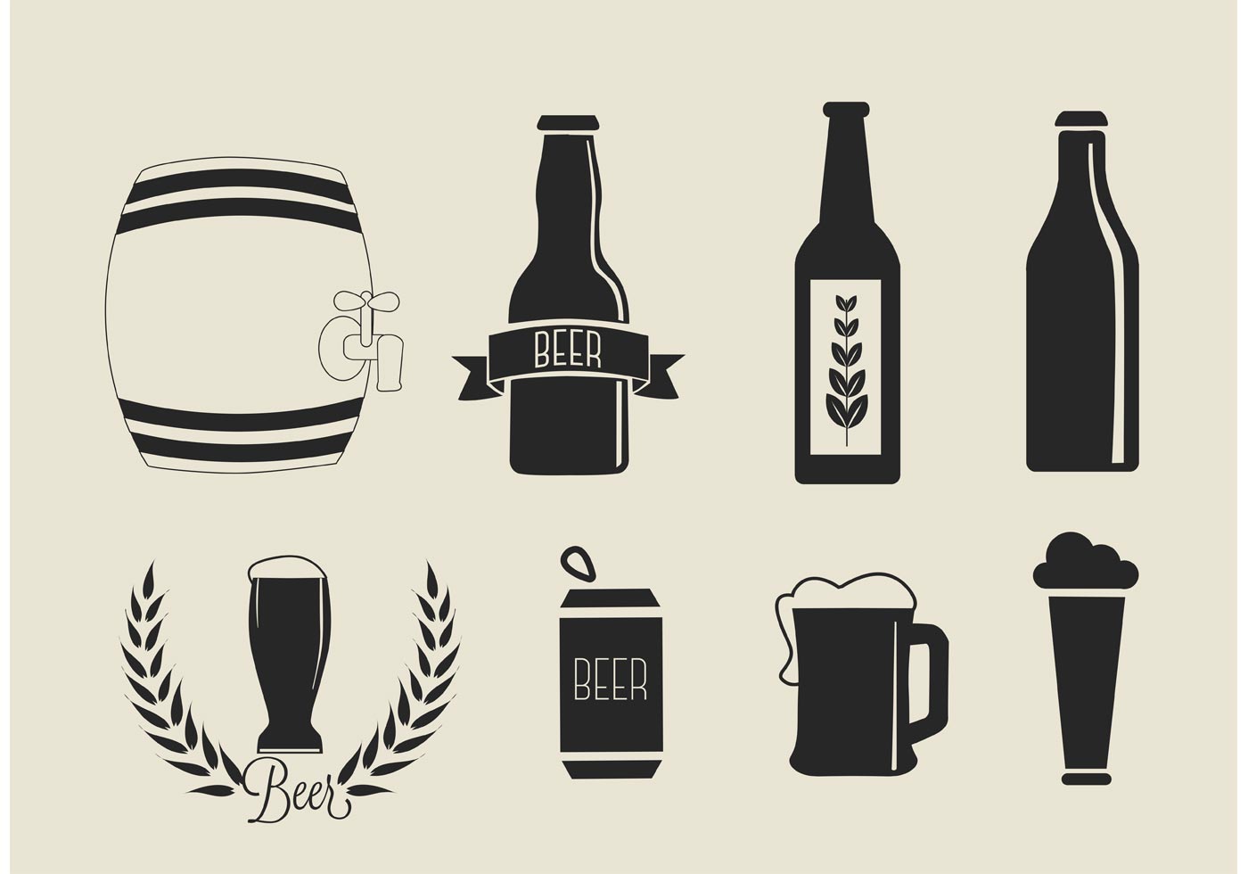 1400x980 Beer Free Vector Art
