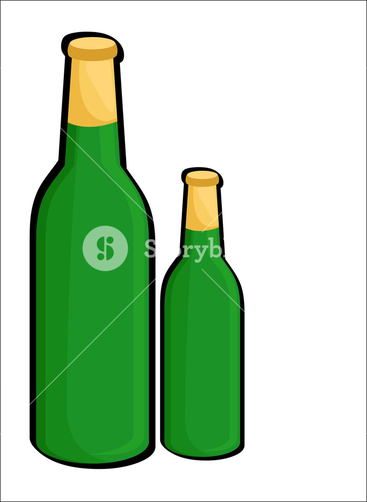 731x1000 Beer Bottles Vector Shapes Royalty Free Stock Image