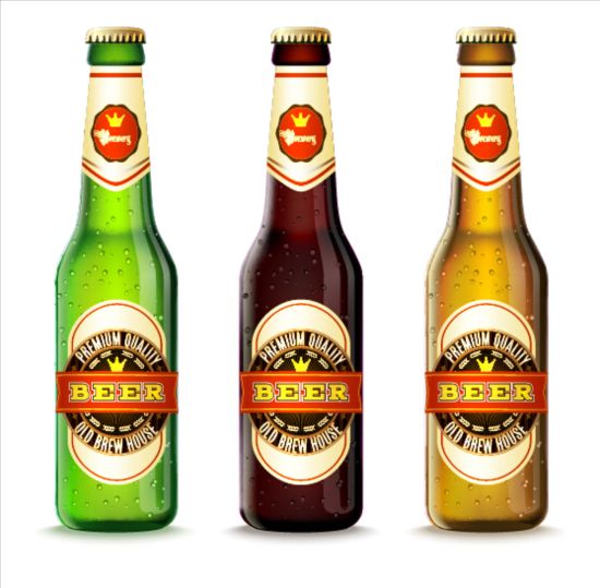 550x539 3 Kind Beer Bottle Vector Set Free Download
