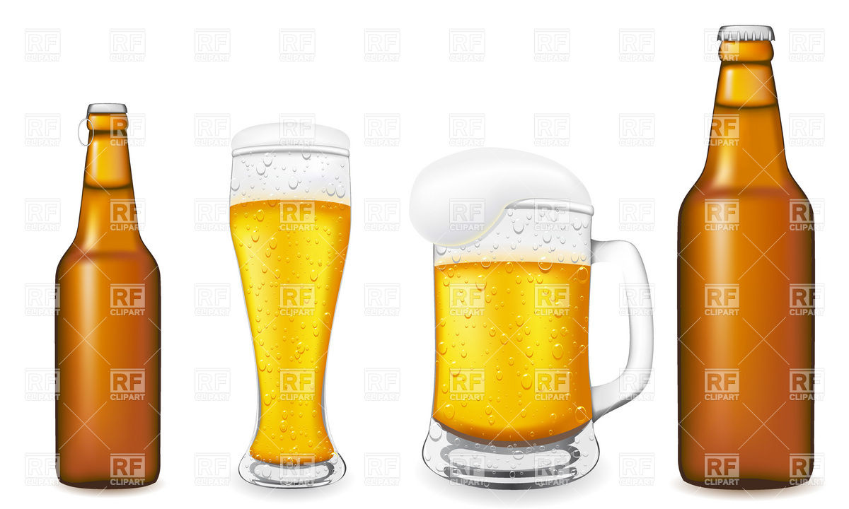 1200x720 Beer In Glass And Brown Bottle Vector Image Vector Artwork Of