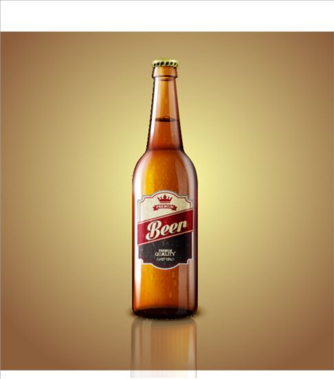 486x550 Fresh Beer With Bottle Vector Free Download