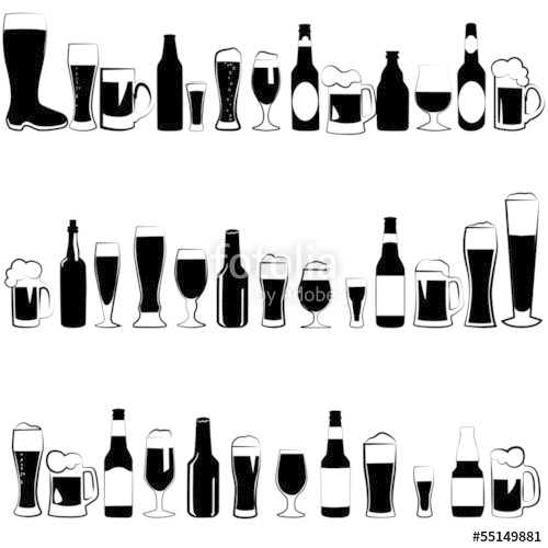 500x500 Beer Glasses. Beer Bottle. Stock Image And Royalty Free Vector