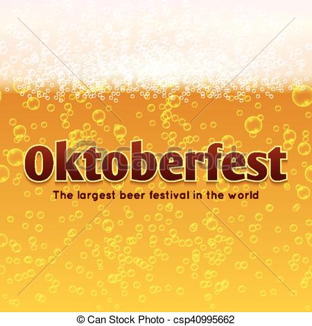 450x470 Oktoberfest Beer Festival Vector Poster, Bubbles And Foam