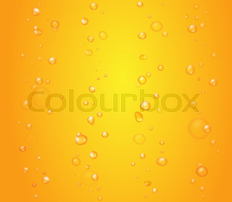 800x697 Yellow Drops Of Orange Juice Or Beer Bubbles Background Vector