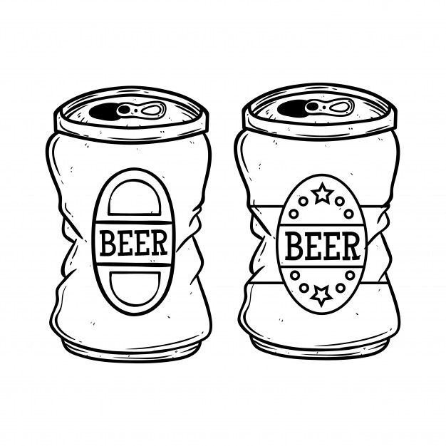 626x626 Hand Drawing Beer Can Vector Premium Download
